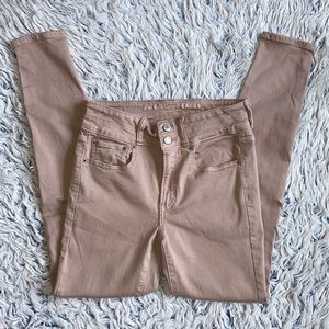 American Eagle High Rise Skinny Pink Jeans Size 6